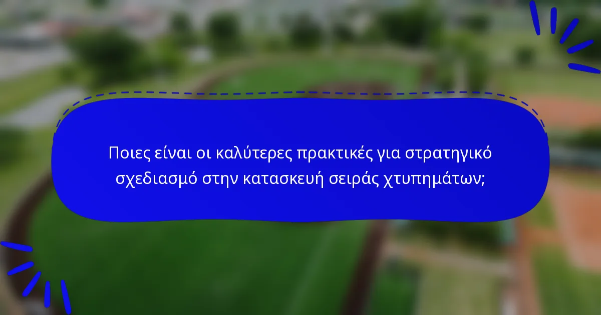 Ποιες είναι οι καλύτερες πρακτικές για στρατηγικό σχεδιασμό στην κατασκευή σειράς χτυπημάτων;