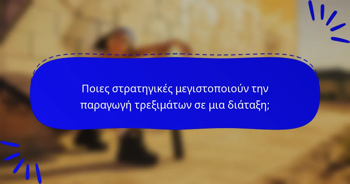 Ποιες στρατηγικές μεγιστοποιούν την παραγωγή τρεξιμάτων σε μια διάταξη;